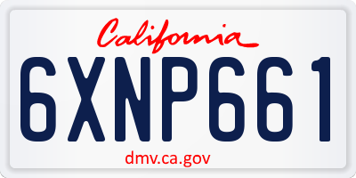 CA license plate 6XNP661