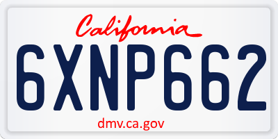 CA license plate 6XNP662