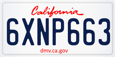 CA license plate 6XNP663