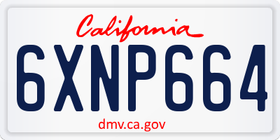 CA license plate 6XNP664