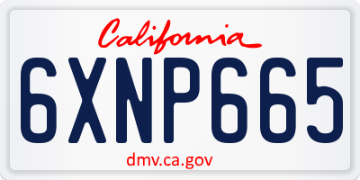CA license plate 6XNP665
