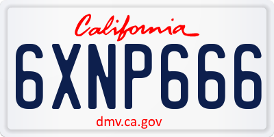 CA license plate 6XNP666