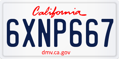 CA license plate 6XNP667