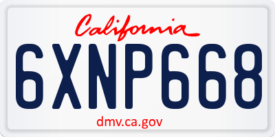 CA license plate 6XNP668