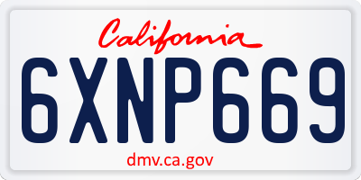 CA license plate 6XNP669
