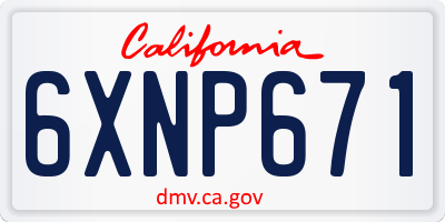 CA license plate 6XNP671