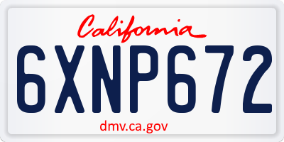 CA license plate 6XNP672