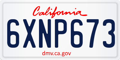 CA license plate 6XNP673