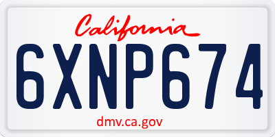 CA license plate 6XNP674