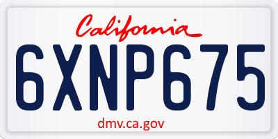 CA license plate 6XNP675