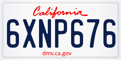 CA license plate 6XNP676