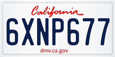 CA license plate 6XNP677