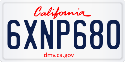 CA license plate 6XNP680