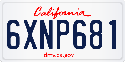 CA license plate 6XNP681