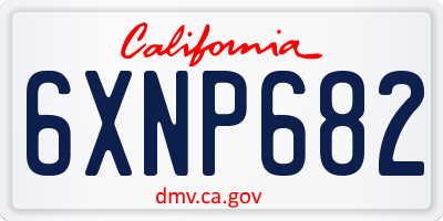 CA license plate 6XNP682