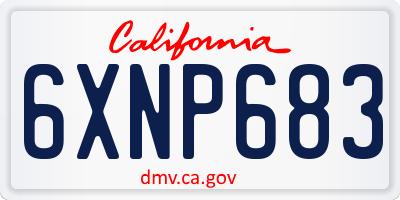 CA license plate 6XNP683