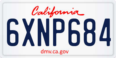 CA license plate 6XNP684