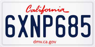 CA license plate 6XNP685