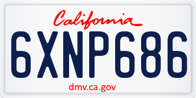 CA license plate 6XNP686