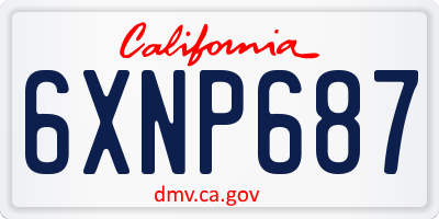 CA license plate 6XNP687