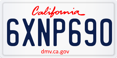 CA license plate 6XNP690