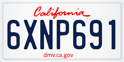 CA license plate 6XNP691