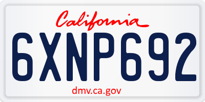 CA license plate 6XNP692