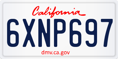 CA license plate 6XNP697