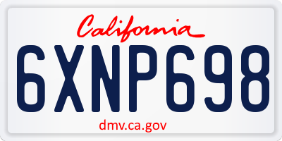 CA license plate 6XNP698