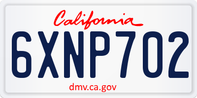 CA license plate 6XNP702