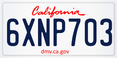 CA license plate 6XNP703