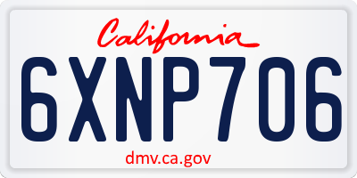 CA license plate 6XNP706