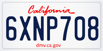 CA license plate 6XNP708