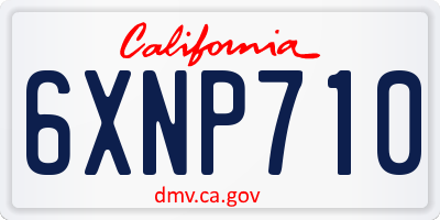 CA license plate 6XNP710