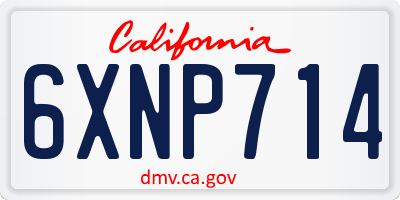 CA license plate 6XNP714