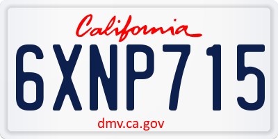 CA license plate 6XNP715