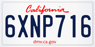 CA license plate 6XNP716