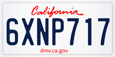 CA license plate 6XNP717