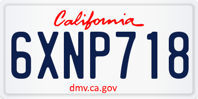 CA license plate 6XNP718