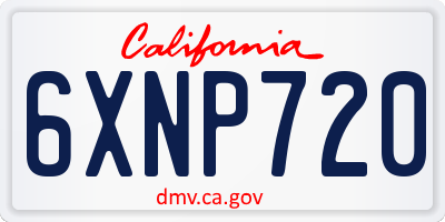 CA license plate 6XNP720