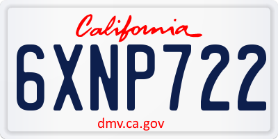 CA license plate 6XNP722