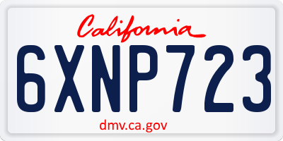 CA license plate 6XNP723