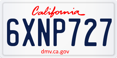 CA license plate 6XNP727