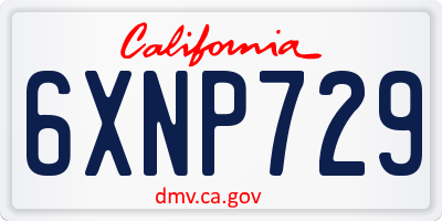 CA license plate 6XNP729