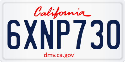 CA license plate 6XNP730