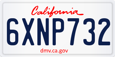 CA license plate 6XNP732