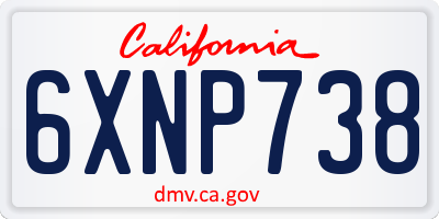 CA license plate 6XNP738