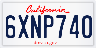 CA license plate 6XNP740