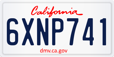 CA license plate 6XNP741