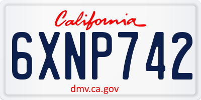 CA license plate 6XNP742
